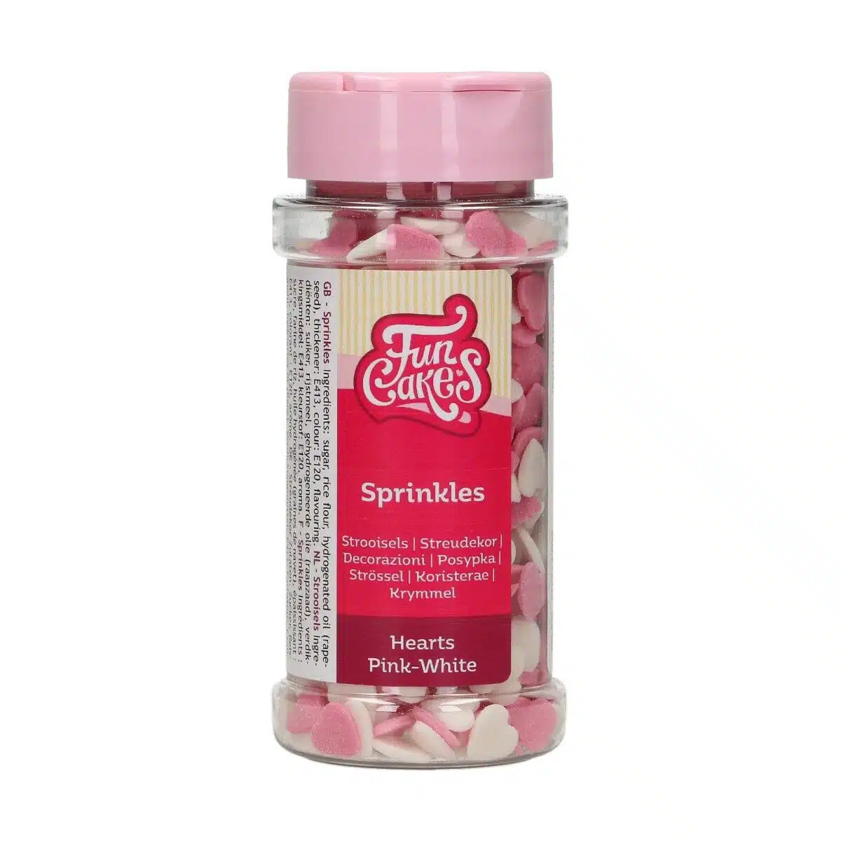 Funcakes hartjes roze-wit 60 g bij cake, bake & love 5 Funcakes hartjes roze-wit 60 g