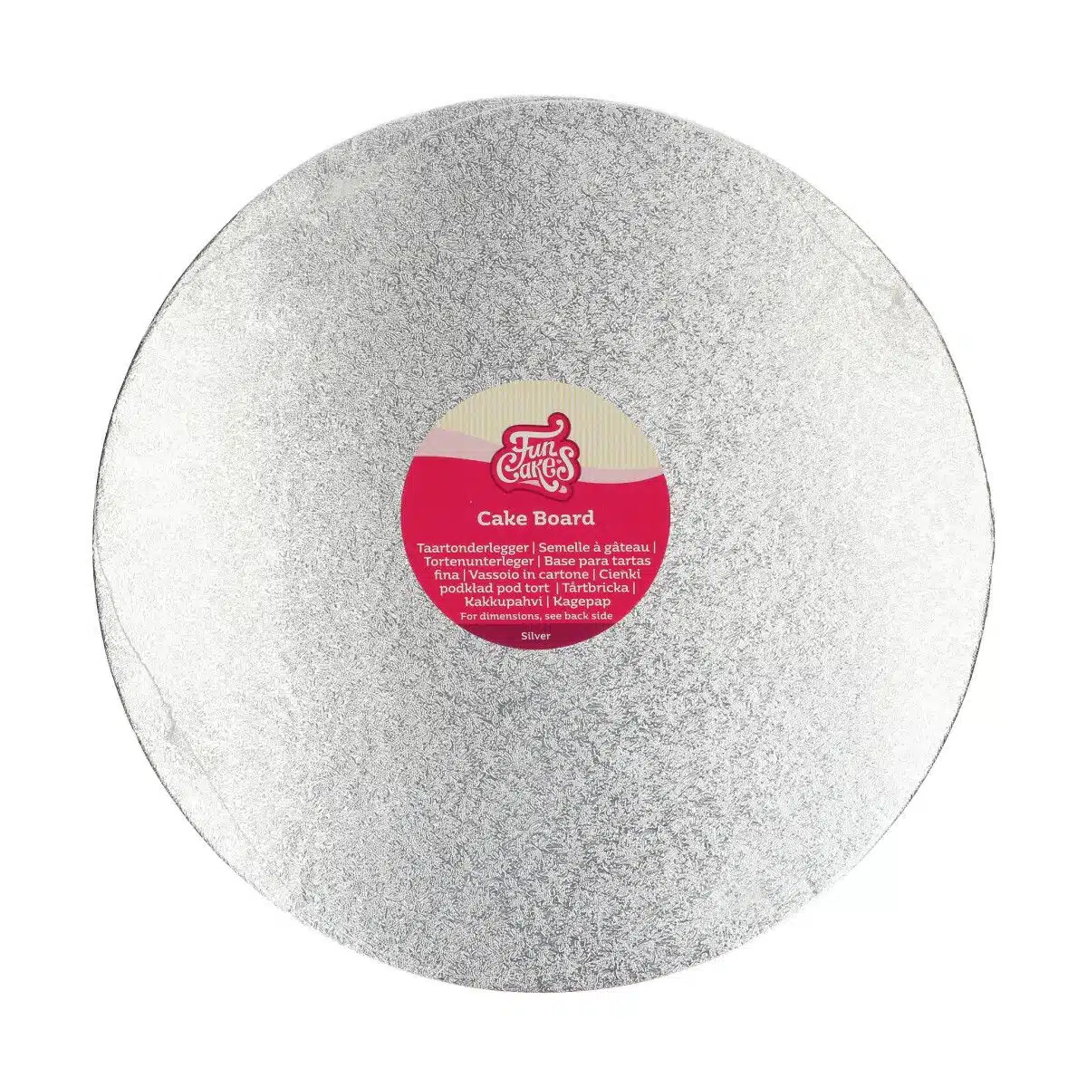 Funcakes cake board rond ø33 cm - zilver bij cake, bake & love 5 Funcakes cake board rond ø33 cm - zilver