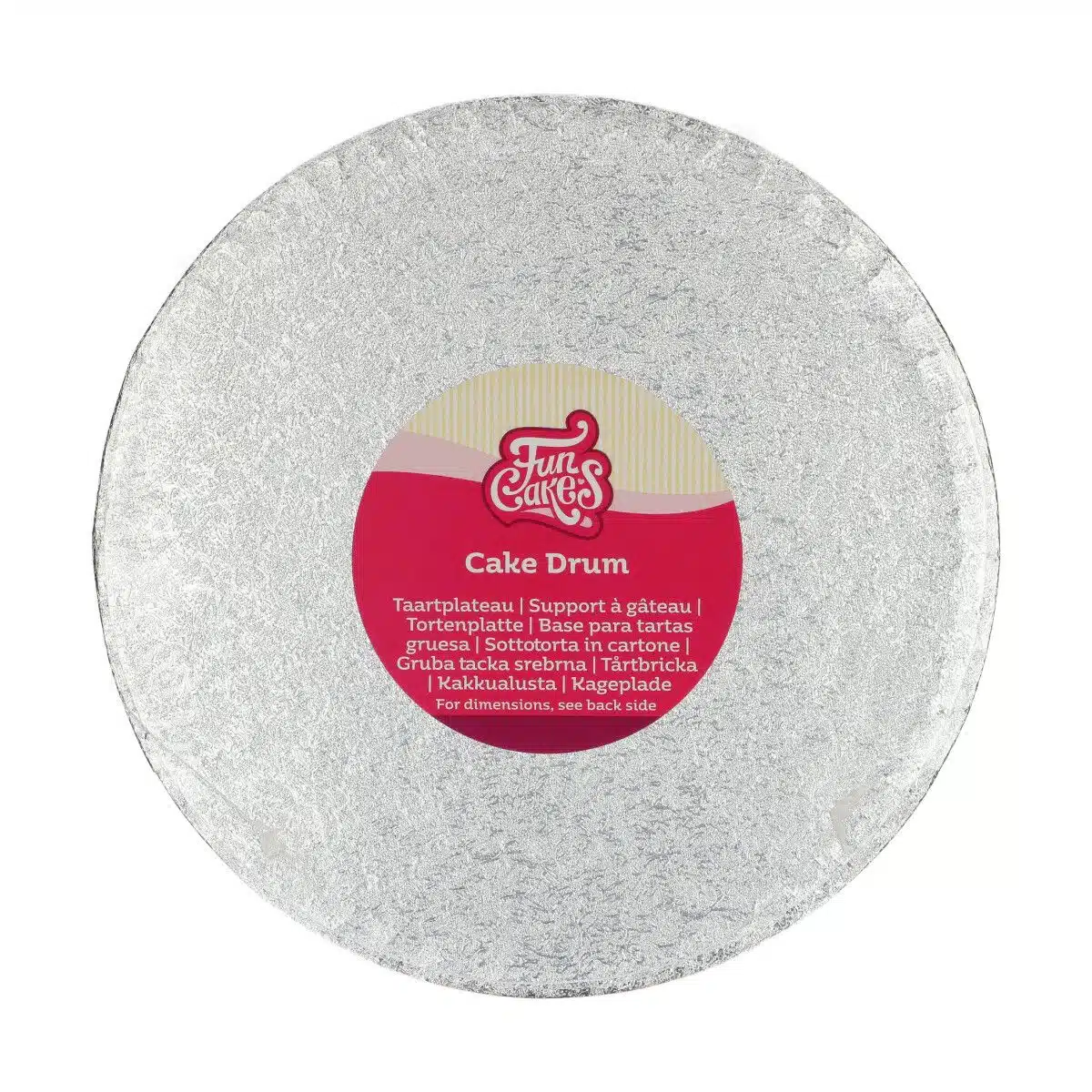 Funcakes cake drum rond ø22,5 cm - zilver bij cake, bake & love 5 Funcakes cake drum rond ø22,5 cm - zilver
