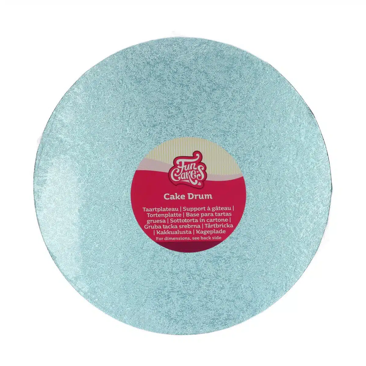 Funcakes cake drum rond ø25 cm - baby blauw bij cake, bake & love 5 Funcakes cake drum rond ø25 cm - baby blauw