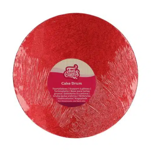 Funcakes cake drum rond ø25 cm - rood