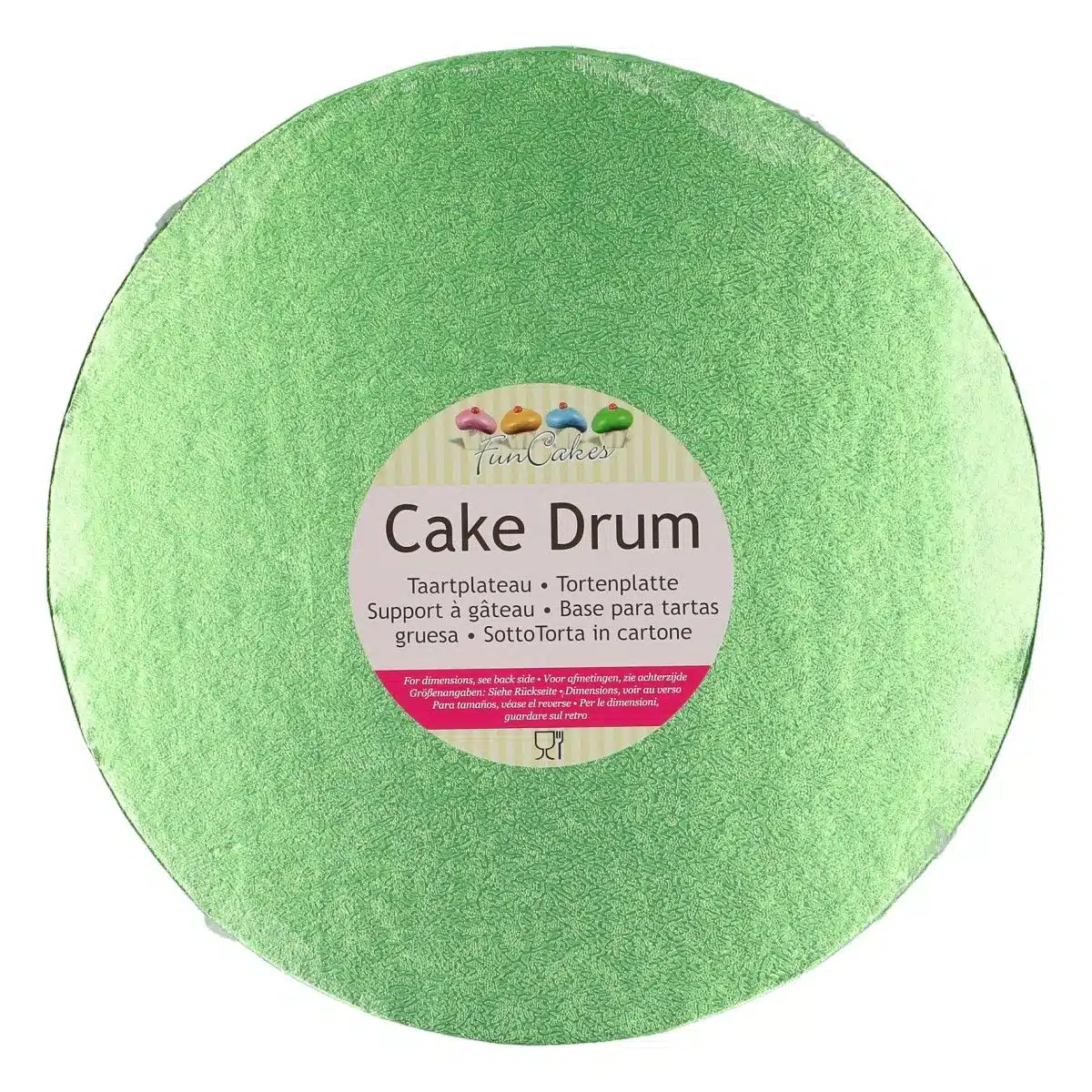 Funcakes cake drum rond ø30,5 cm - licht groen bij cake, bake & love 5 Funcakes cake drum rond ø30,5 cm - licht groen