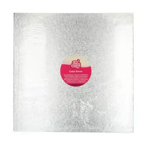 Funcakes cake drum vierkant 38 cm - zilver