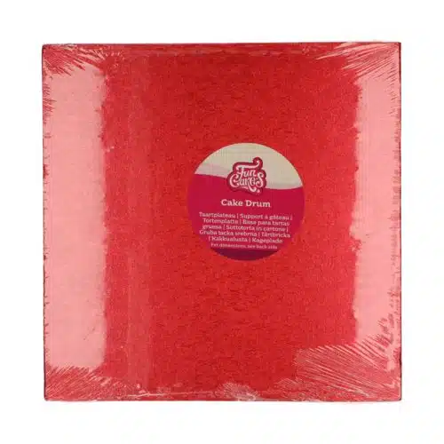 Funcakes cake drum vierkant 30,5 cm - rood