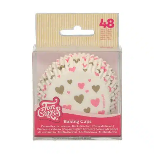 Funcakes baking cups hearts pk/48
