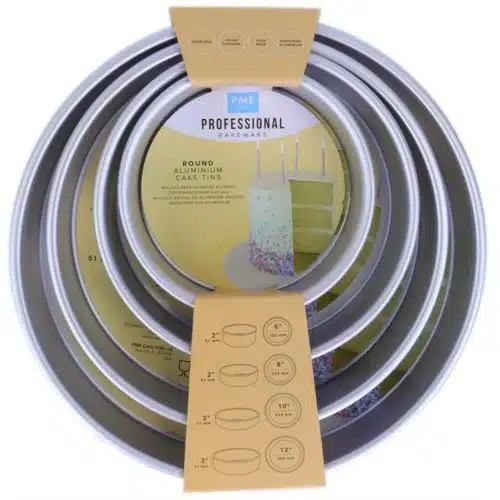 Pme deep round cake pan (5 cm hoog) set/4