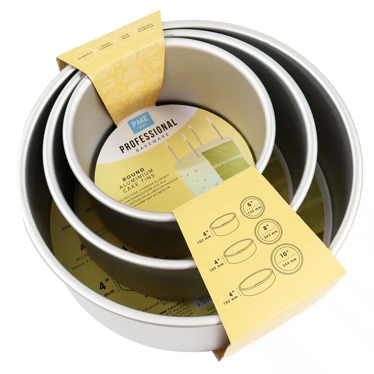 Pme deep round cake pan (10 cm hoog) set/3 bij cake, bake & love 6 Pme deep round cake pan (10 cm hoog) set/3 - afbeelding 2