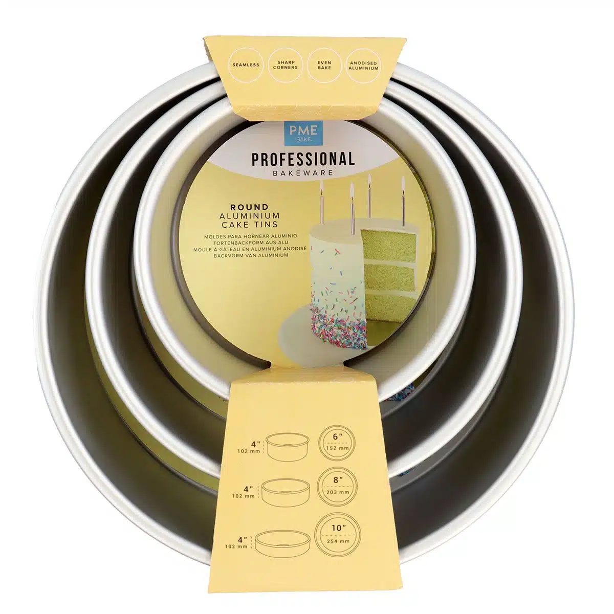 Pme deep round cake pan (10 cm hoog) set/3 bij cake, bake & love 5 Pme deep round cake pan (10 cm hoog) set/3