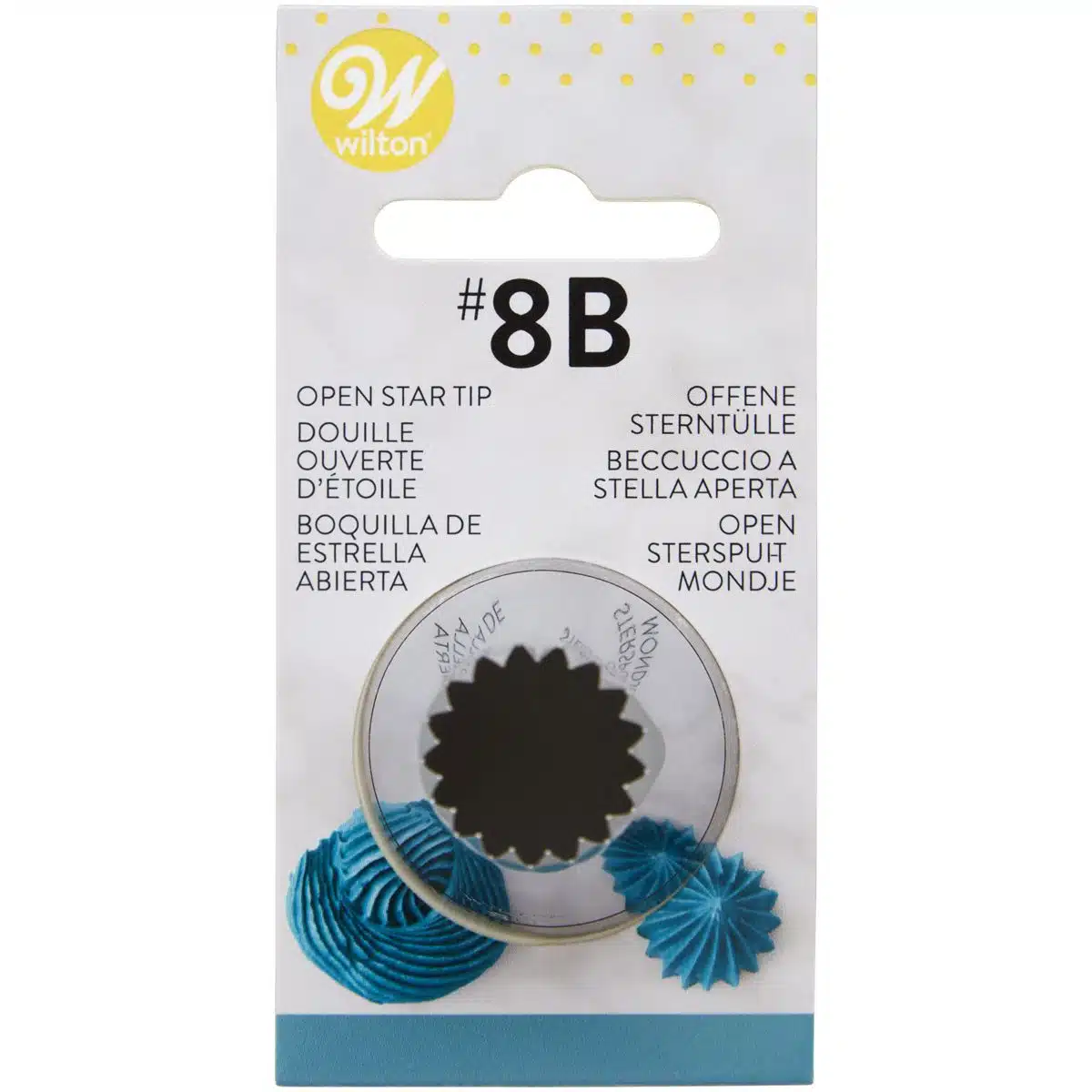Wilton decorating tip open star #8b bij cake, bake & love 5 Wilton decorating tip open star #8b