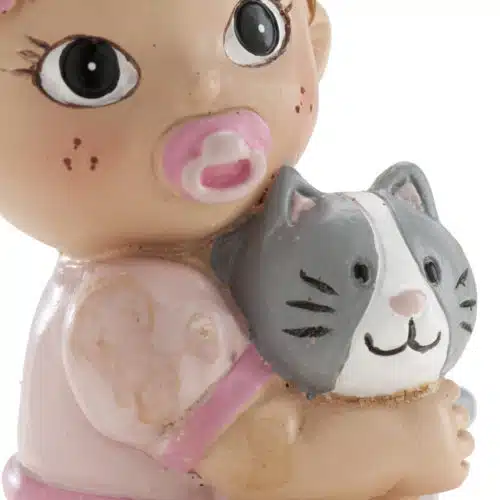 Caketopper baby meisje met poesje - afbeelding 2