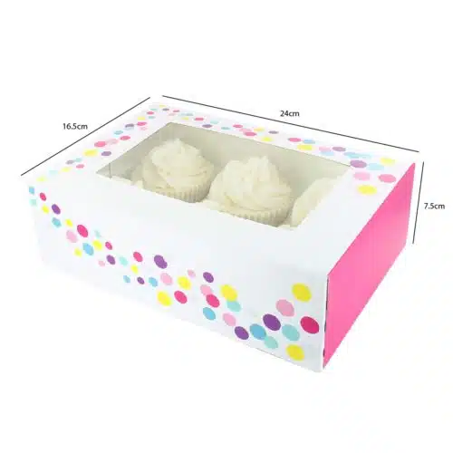 Baked with love cupcake doos paars en gestipt pk/2 - afbeelding 2