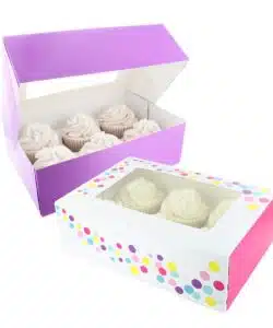 Baked with Love Cupcake Doos Paars en Gestipt pk/2