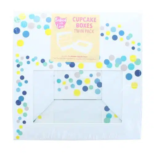 Baked with love cupcake doos blauw en gestipt pk/2 - afbeelding 3