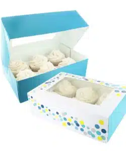 Baked with Love Cupcake Doos Blauw en Gestipt pk/2