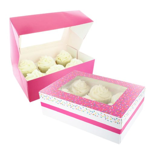 Baked with love cupcake doos roze en sprinkles pk/2 bij cake, bake & love 5