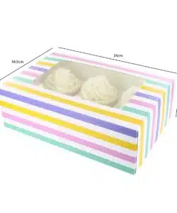 Alternative view of Baked with Love Cupcake Doos Geel en Gestreept pk/2