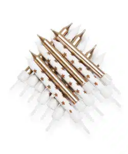 Anniversary House Candles Metallic Star Mix Gold with Holders pk/12