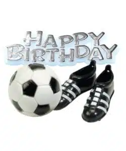 Anniversary House Football, Boots & Happy Birthday Motto Cake Topper Kit