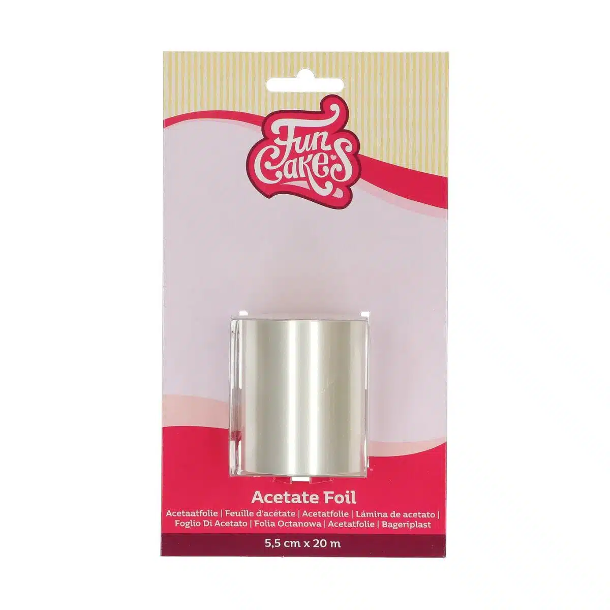 Funcakes acetaatfolie 5,5 cm x 20 m bij cake, bake & love 5 Funcakes acetaatfolie 5,5 cm x 20 m