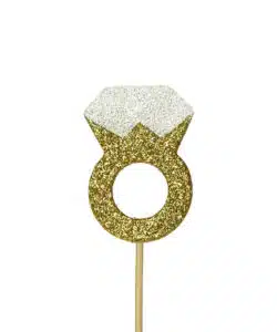 Anniversary House Cupcake Topper Engagement Ring glitter pk/12