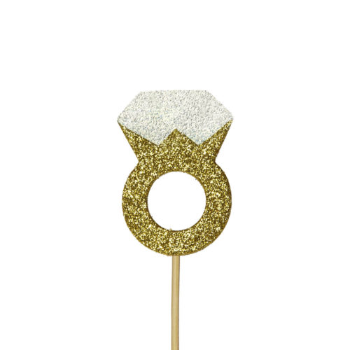 Anniversary house cupcake topper engagement ring glitter pk/12 bij cake, bake & love 5