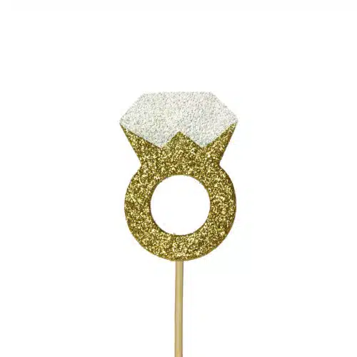 Anniversary house cupcake topper engagement ring glitter pk/12