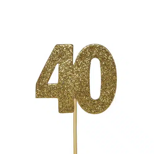 Anniversary house cupcake topper glitter 40 pk/12