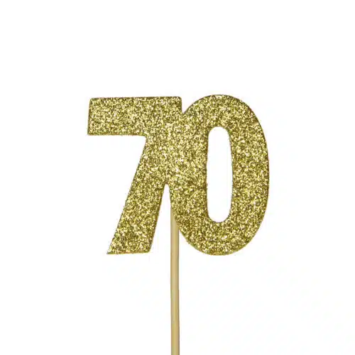 Anniversary house cupcake topper glitter 70 pk/12