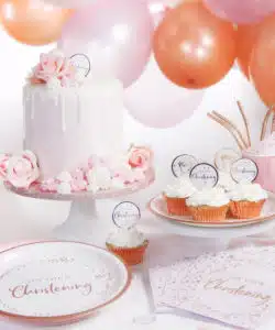 Anniversary house cupcake topper communie rose goud pk/12 bij cake, bake & love 10