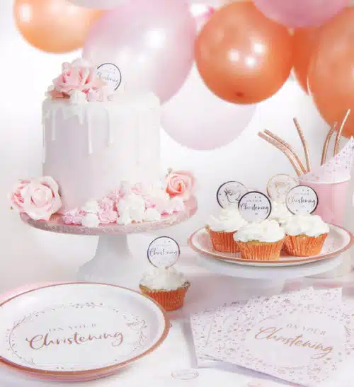 Anniversary house cupcake topper communie rose goud pk/12 - afbeelding 3