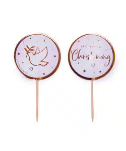 Anniversary House Cupcake Topper Communie rose goud pk/12
