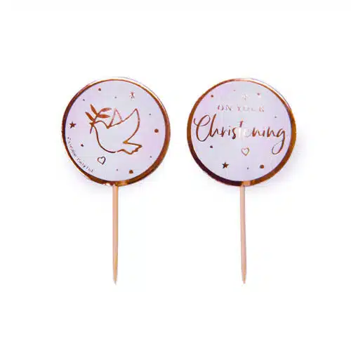Anniversary house cupcake topper communie rose goud pk/12