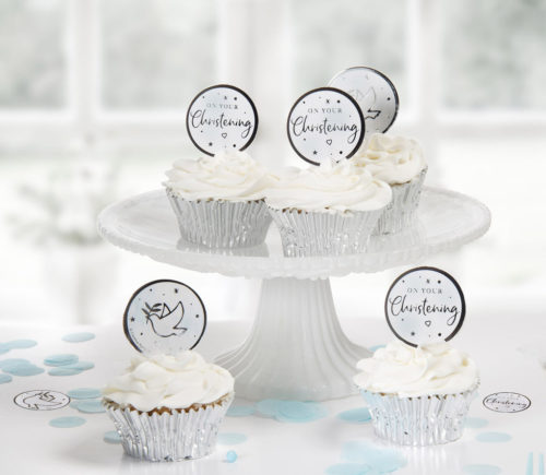 Anniversary house cupcake topper communie zilver pk/12 bij cake, bake & love 7