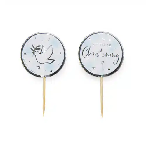 Anniversary house cupcake topper communie zilver pk/12