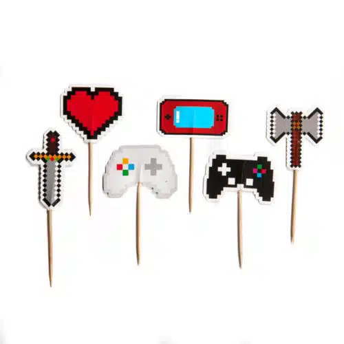 Anniversary house cupcake topper gaming party pk/12