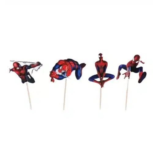 Spiderman cupcake prikkers 24 stuks