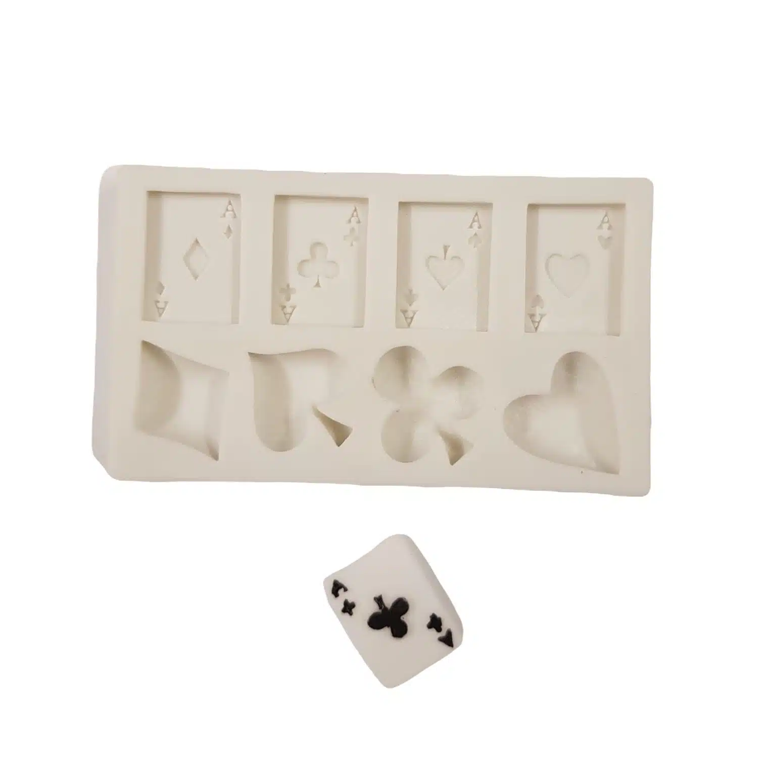 Siliconen mal speelkaarten en kaartsymbolen bij cake, bake & love 5 Siliconen mal speelkaarten en kaartsymbolen