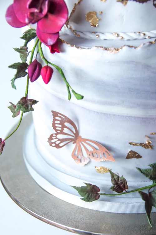 Crystal candy edible butterflies - metallic rose gold bij cake, bake & love 7