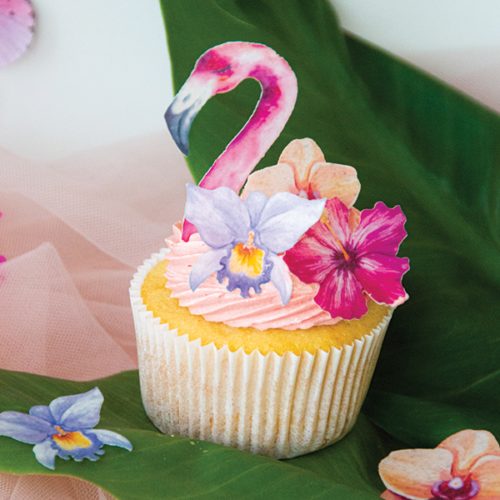 Crystal candy edible decorations - flamingos and flowers bij cake, bake & love 6