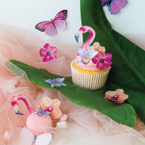 Crystal candy edible decorations - flamingos and flowers bij cake, bake & love 7