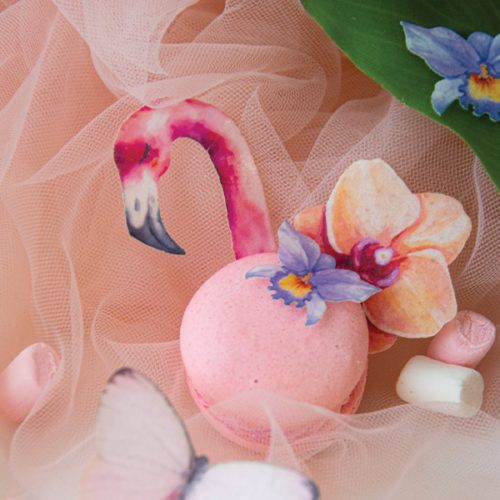 Crystal candy edible decorations - flamingos and flowers bij cake, bake & love 8