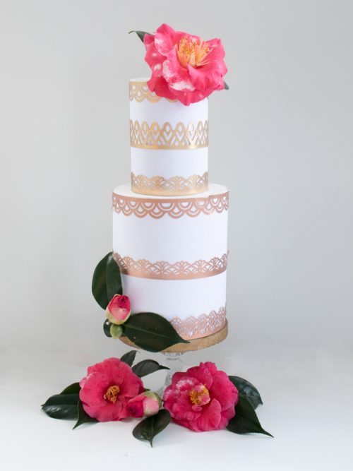 Crystal candy edible borders - number 7 rose gold bij cake, bake & love 7