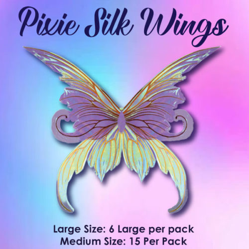 Crystal candy edible wings - pixie silk large bij cake, bake & love 5