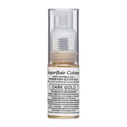 Sugarflair pump spray glitter dust -dark gold-