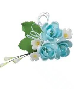 Gumpaste Boeket Blauwe Perenroos 12 cm