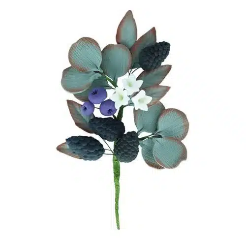 Gumpaste boeket blauwe bessen & bramen 12 cm