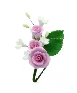 Gumpaste Boeket Small Rozen Licht Paars 10,5 cm
