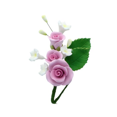 Gumpaste boeket small rozen licht paars 10,5 cm bij cake, bake & love 5