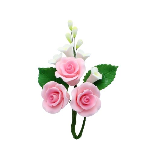 Gumpaste boeket small rozen roze 11 cm bij cake, bake & love 5
