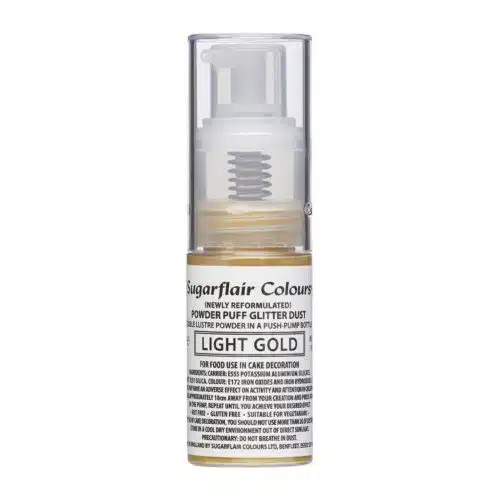 Sugarflair pump spray glitter dust -light gold-